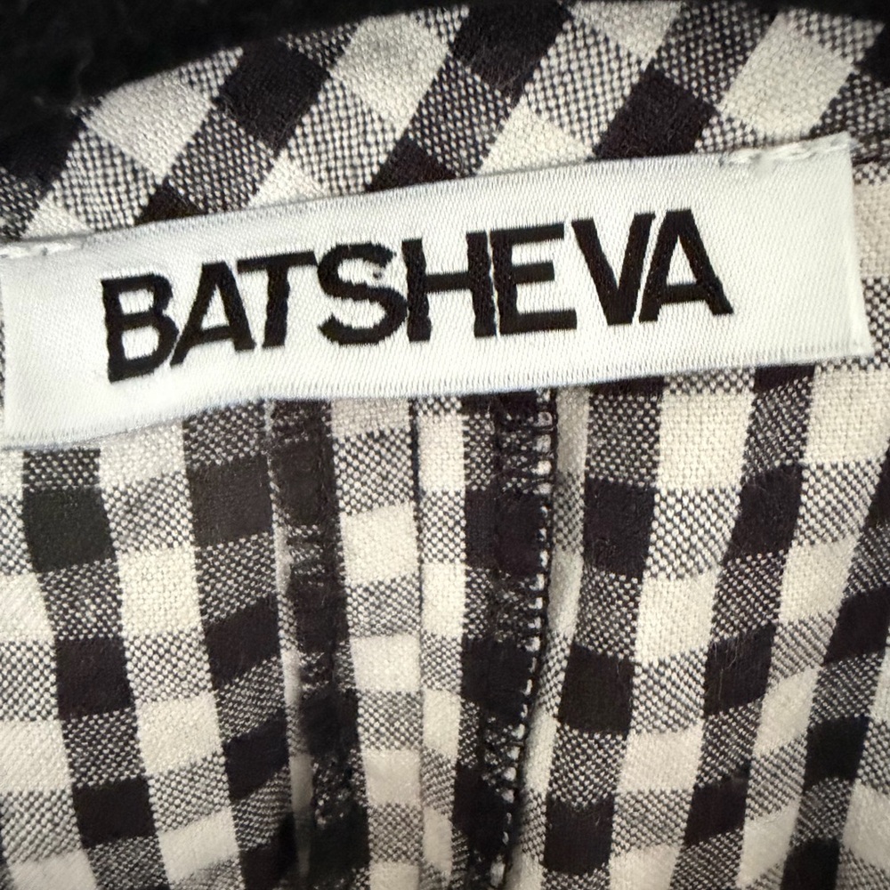 Batsheva Bella Check Shirtdress In Black And White Gingham size 2 midi dress - Picture 6 of 6